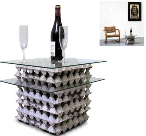 egg-carton-craft-ideas-reuse-side-table-glass-top-handmade-easy-cheap