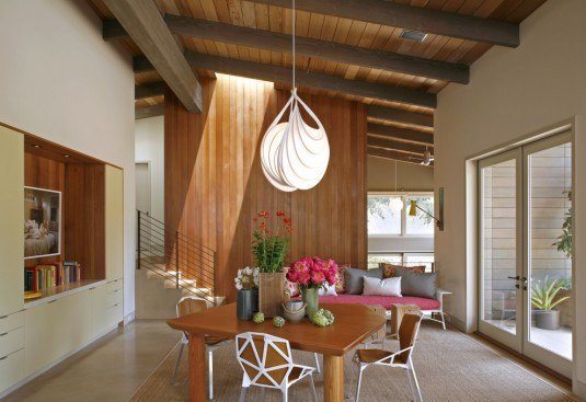 Stunning-Wood-Paneling-For-Walls-decorating-ideas-for-Dining-Room-Midcentury-design-ideas-with-Stunning-built-in-storage
