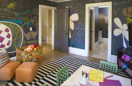 Amazing-Kids-Bedroom-with-Chalkboard-Wall