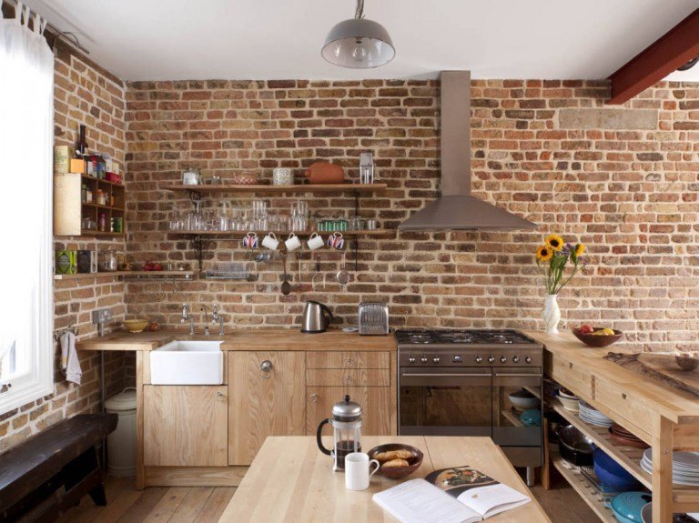 kitchen brick wall liok