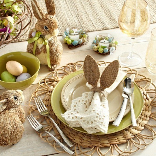 easter-decorations-table-linen-sisal-table-runners-coasters-table-mats-easter-bunny-easter-eggs