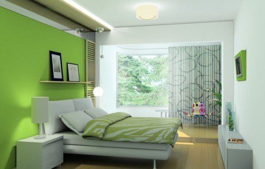 green-white-contemporary-bedroom-decorating-ideas