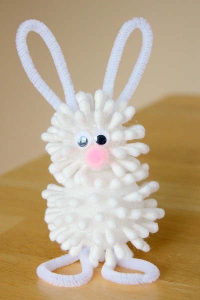 q-tip easter bunny diy easter bunny decoration easter craft ideas-f65521