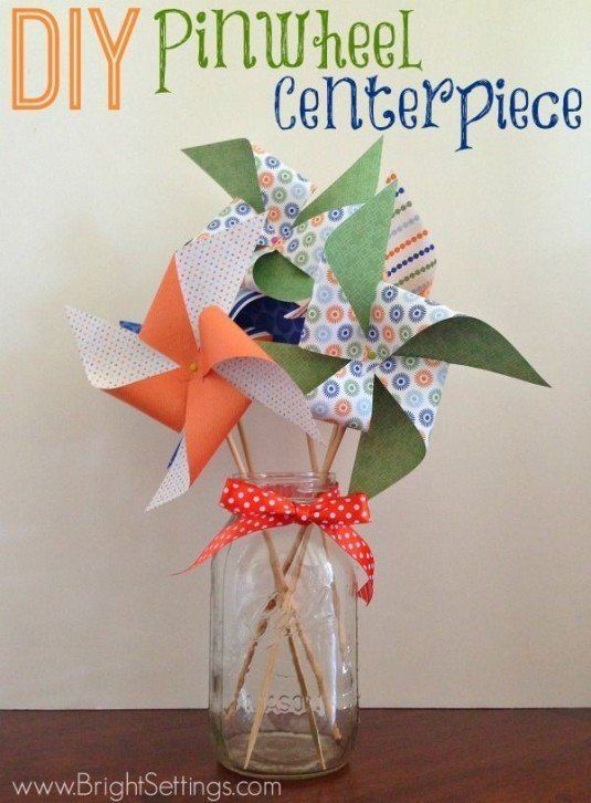 diy polkadot paper pinwheels centerpiece crafts with bow bottle - home decor handmade paper gifts-f66108