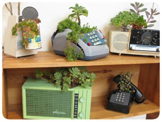 old-phone-planters