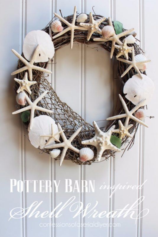 Pottery-Barn-Inspired-Shell-Wreath