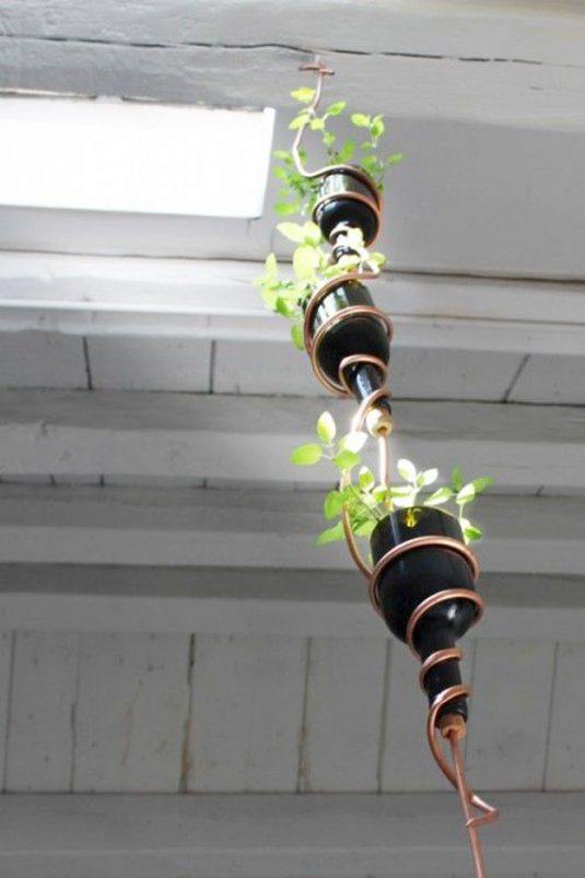 DIY-Modern-Herb-Garden-From-Recycled-Wine-Bottles