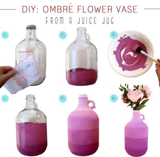 DIY-Project-Tutorial-How-To-Make-Ombre-Flower-Vase-Glass-Juice-Bottle-Upcycle