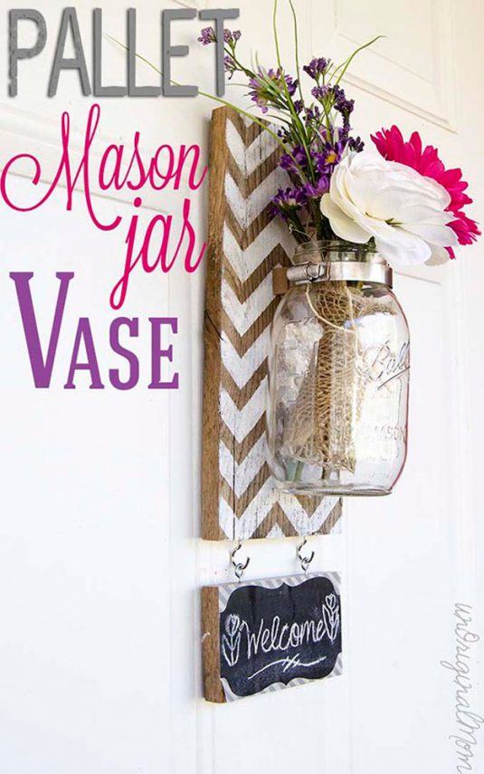 Pallet-Mason-Jar-Vase