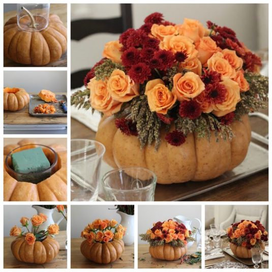 creative-ideas-diy-pumpkin-vase-thanksgiving-centerpiece