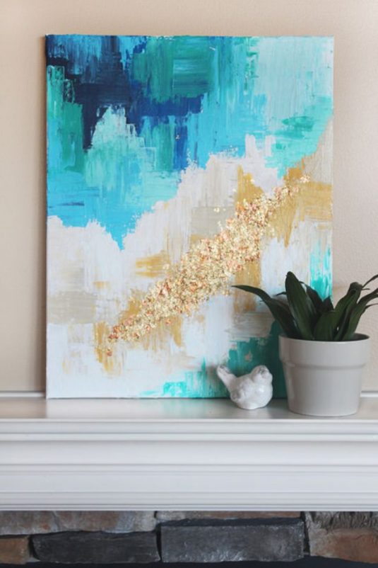 diy-abstract-art-with-a-golden-touch