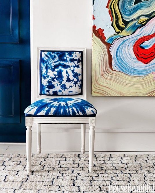 white-chair-with-shibori-dyed-upholstery