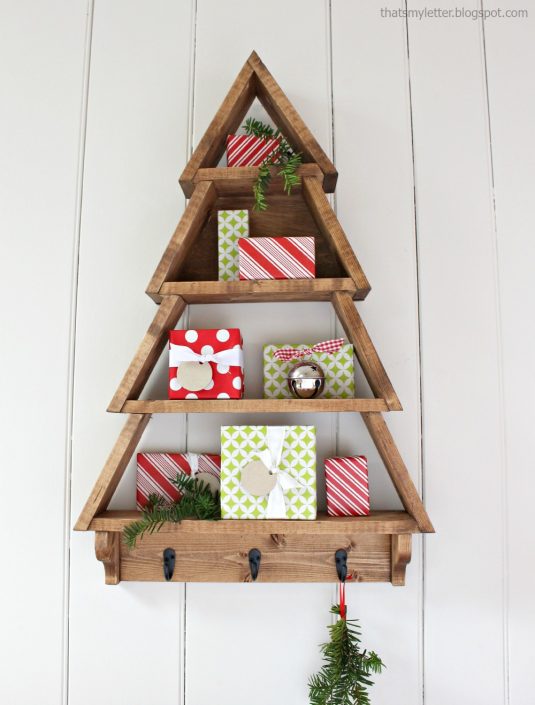 tree shelf christmas diy projects ana woodworking decor shelves plans shaped holiday letter easy decors wood wooden inspired trees project
