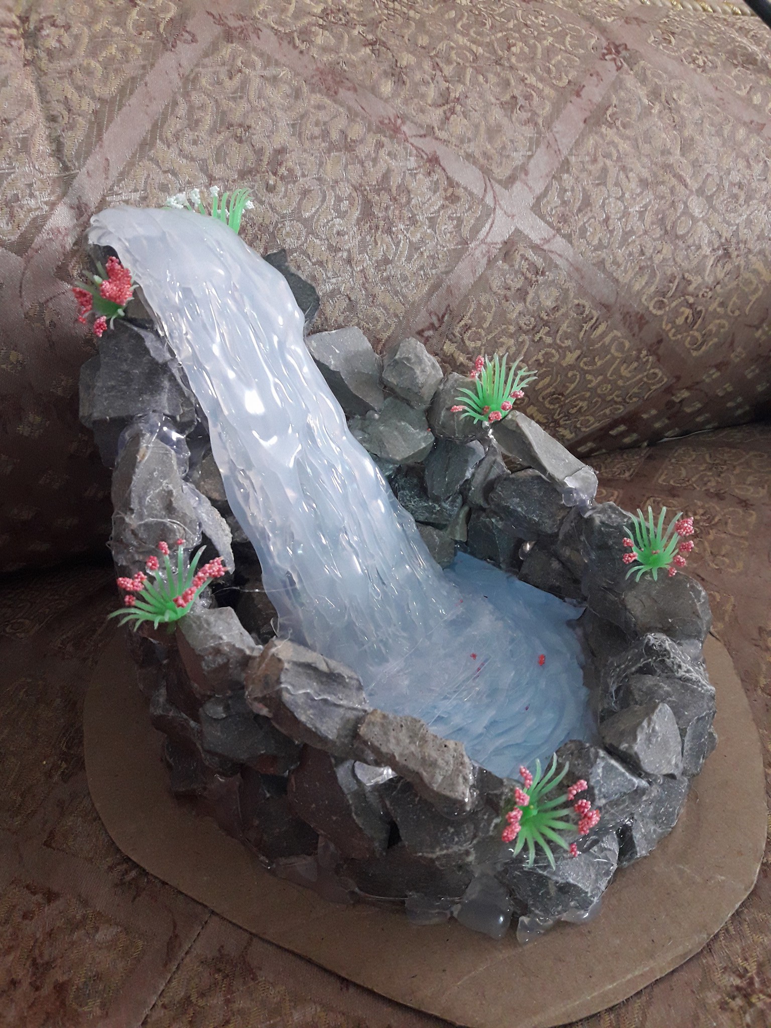 You Won't Believe That DIY Waterfall Can Be Made With Glue Gun
