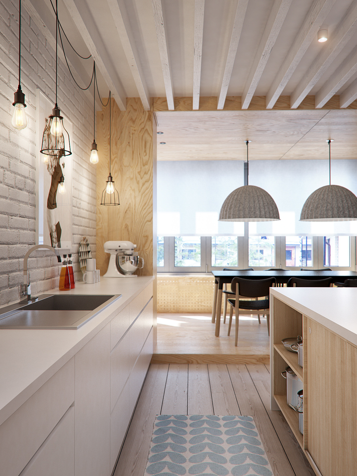 White And Wood Is The Trendiest Combination For Kitchen Design