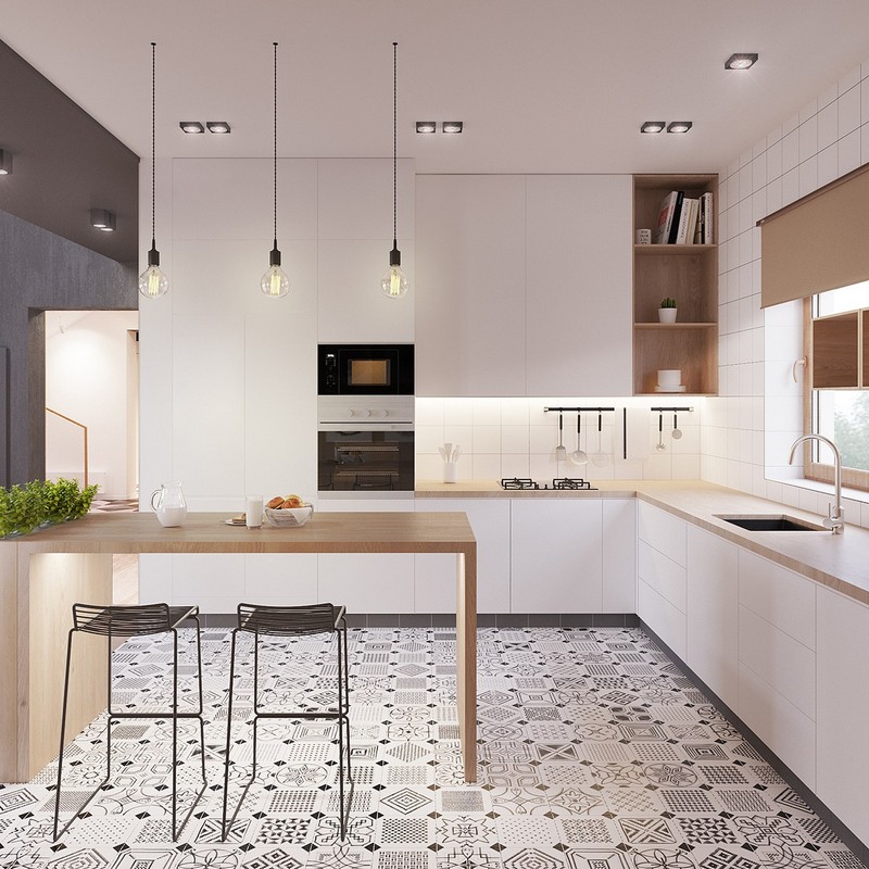 White And Wood Is The Trendiest Combination For Kitchen Design