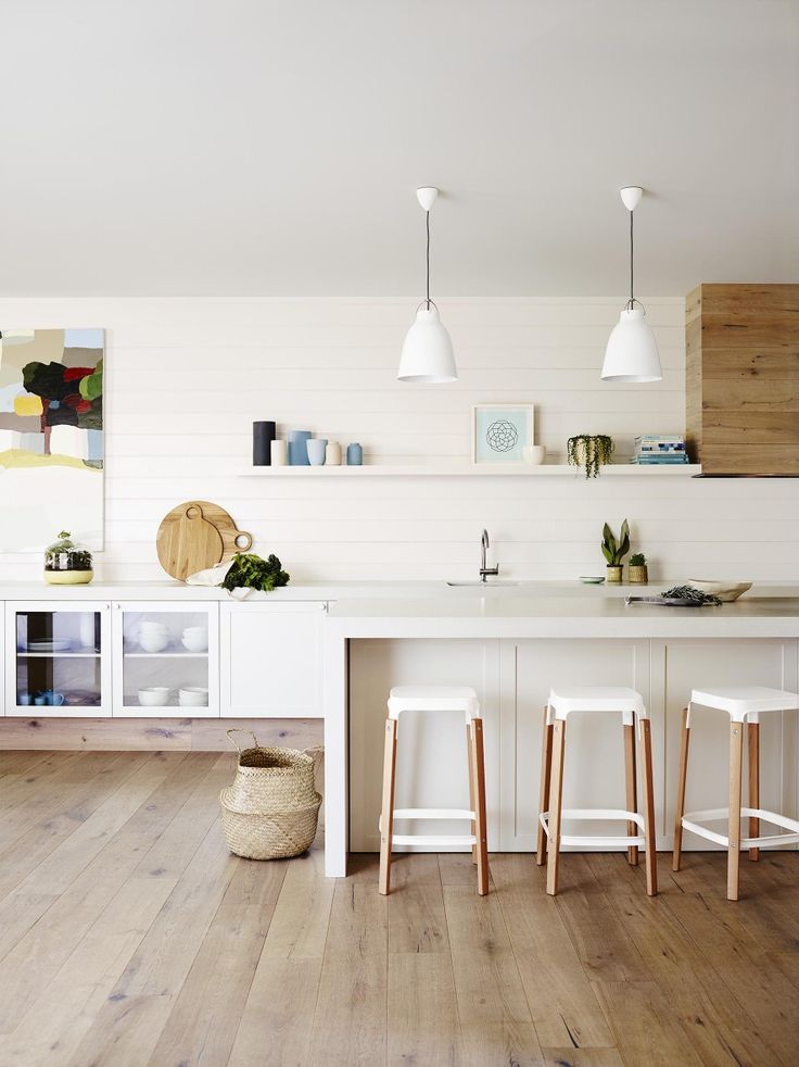 White And Wood Is The Trendiest Combination For Kitchen Design