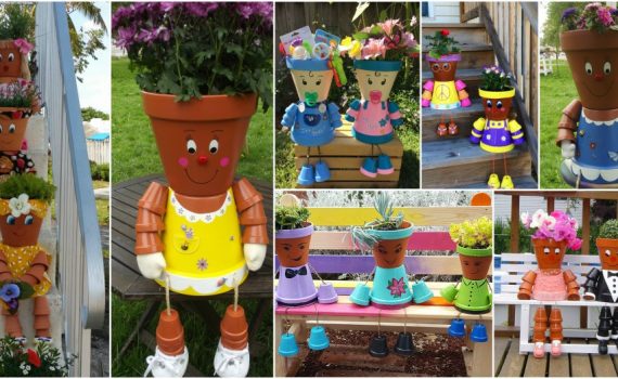 Cheap DIY Clay Pot People To Cheer Up Your Garden
