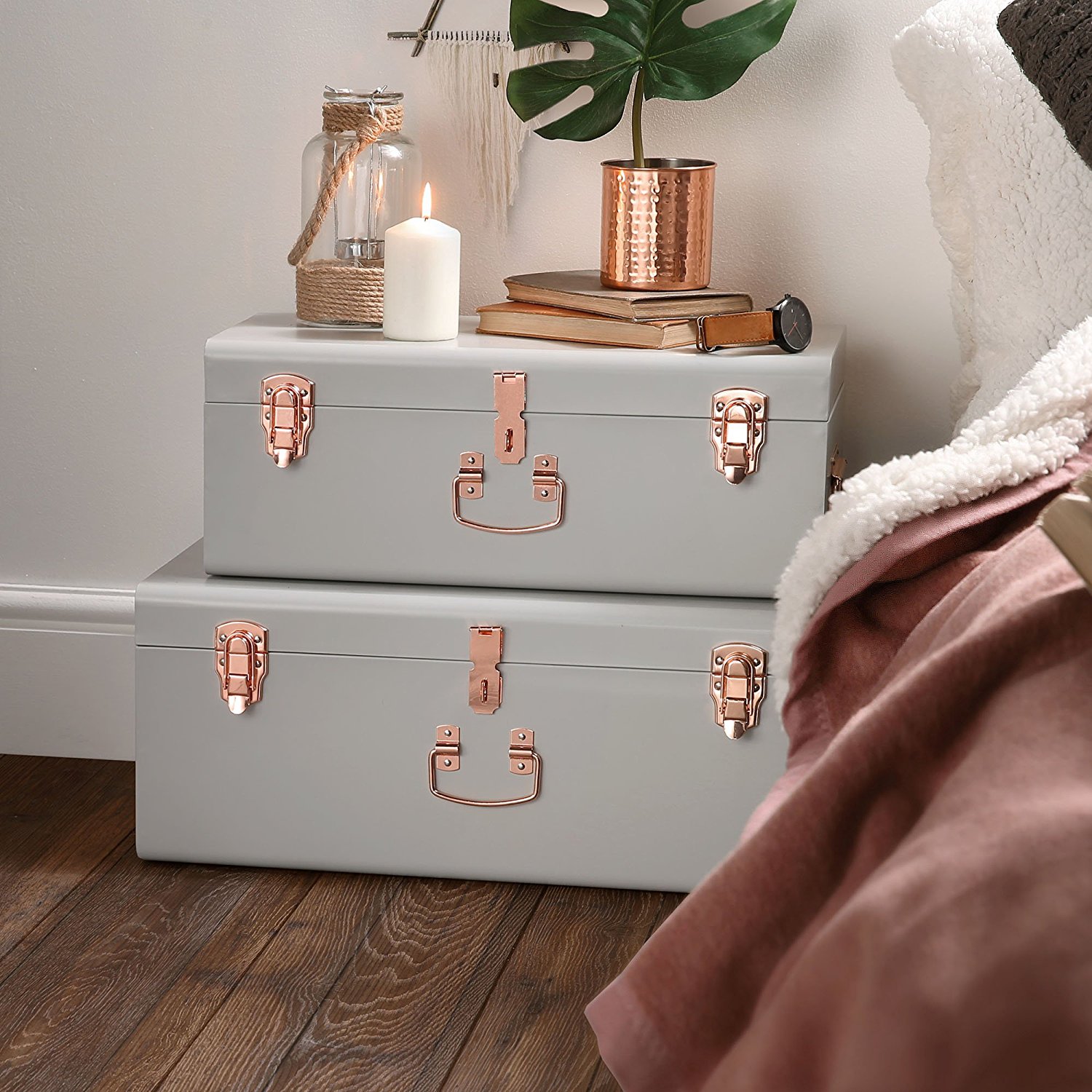 Rose gold bedroom accessories